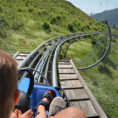 Sommerrodelbahn auf der Abfahrt mit dem Hasenhorn Coaster